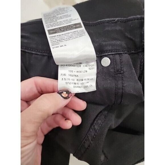 Levi’s Jeans Mid Rise Skinny Signature Black Denim Women's 30 X 28 10 - Picture 7 of 7